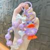 Pato de cristal acrílico frisado chaveiro bonito pingente requintado saco ornamentos boneca máquina pequeno presente atacado