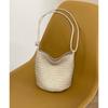 Capa Superior Cuero Vacuno Bolso Tejido Hecho a Mano 2025 Nuevo Estilo Vacacional Retro Ligero Bolso de Hombro Tipo Cubo Bolso Cruzado de Cuero Genuino para Mujer