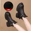 Botines gruesos estilo Martin para mujer, nueva colección otoño/invierno 2026, estilo británico, adecuados para mujeres menudas, retro y versátiles, punta redonda, forrados de peluche, botines cortos