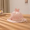 Sombrero para niños, sombrero protector solar para bebés, sombrero de pescador con lazo de encaje y flores pequeñas para niñas, sombrero para el sol para bebés de junio a diciembre.