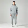Conjunto de Sudadera con Capucha y Pantalones Deportivos Talla Europea Otoño Sudadera con Capucha para Hombre Estilo Americano Holgado Simple Versátil Conjunto Casual-Top