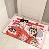 Felpudo pequeño con diseño de crayón de dibujos animados para el hogar, para dormitorio, baño, absorbente y antideslizante