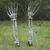 Decoraciones de Halloween de hueso brillante en forma de mano, accesorios de calavera espeluznantes para crear una atmósfera tétrica, aptas para patios y céspedes exteriores