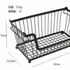 Cesta de Almacenamiento Popular Transfronteriza, Cesta de Almacenamiento Apilable, Cesta de Almacenamiento Multicapa de Hierro Negro para Frutas y Verduras de Cocina