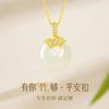 Collar con Hebilla de Seguridad de Bambú para Mujer Plata S925 Nudo de Bambú Colgante de Jade Hetian Cadena para Clavícula Lujo Ligero Regalo de Vacaciones