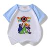 Roupa infantil Rainbow Friends para meninos e meninas, conjunto de verão novo de algodão de manga curta com shorts finos, duas peças