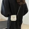 Mini Bolso de Sillín para Mujer Bolso Casual Simple Bolso con Cadena de Mariposa 2024 Estilista Texturizado Verano Nuevo Bolso de Hombro