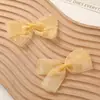 Versão coreana de fio de malha doce de três camadas laço de seda brilhante grampo de cabelo feito à mão DIY clipe de bico de pato acessórios para roupas acessórios atacado