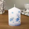 Velas cilíndricas cónicas de porcelana azul y blanca al por mayor para uso doméstico, bodas románticas, velas de punta sin humo, velas de pilar personalizadas para iglesia, transfronterizo