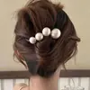 Pinza banana de satén plisado estilo francés para recogidos de mujer, pasador grande para coletas altas, pinza de agarre vertical con un toque de alta gama