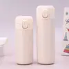 Caneca Fofa de Macaron com Tampa Pop-Up, Garrafa Térmica Compacta de Aço Inoxidável 304, Copo de Água para Presente de Home Office