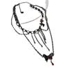 Luz de luxo tridimensional borla borboleta dupla camada empilhada colar moda feminina estilo escuro nicho elegante high-end cadeia de clavícula