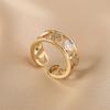 Anillo de Bloques de Color Blanco y Negro con Forma de Corazón para Mujer, Moda de Alta Gama, Diseño Nuevo Elegante y Único, Anillo Ajustable, Anillo Versátil y Elegante para el Dedo Índice