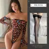 Lencería Privada con Temática de Luna [Extremadamente Caliente y Sexy, Se Puede Usar Afuera o como Capa Interior] Traje de Baño de Una Pieza con Estampado de Leopardo Estilo Europeo y Americano Transfronterizo de Manga Larga