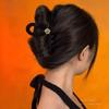 Pinza Grande de Camelia con Terciopelo para Mujeres, Pinza para el Pelo de la Parte Trasera de la Cabeza, Pinza de Placa con Sensación Avanzada, Pinza Tiburón Borgoña, Accesorio para el Cabello