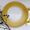 Lujo Nórdico Ligero Estilo Retro Plato Redondo de Vidrio para Frutas Creativo Plato para Frutas Postre Bistec Venta Directa de Fábrica Mayorista
