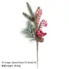 Galhos de pinha artificial de Natal transfronteiriços, flocos de neve, agulhas de pinheiro, bagas, galhos de frutas vermelhas, galhos de decoração de feriado, buquê de agulhas de pinheiro de Natal