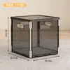 Caixa Organizadora Cubo Transparente Simples com Tampa Recipiente de Armazenamento à Prova de Poeira Ferramenta Dobrável Portátil Caixa de Armazenamento para Brinquedos