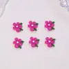 Nuevos accesorios de arte de uñas de flor de cinco pétalos y hoja, piezas pequeñas de resina tridimensionales para pendientes DIY, pasadores para el cabello y accesorios de decoración de uñas