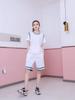 Traje de Baloncesto de Manga Corta de Malla para Mujer Falso de Dos Piezas Impresión DIY Traje de Baloncesto Pequeño y Mediano Pantalones para Hombre Forrados Traje de Equipo