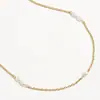 Cadena para Clavícula Chapada en Oro de Lujo Nicho Oro Verdadero 18K Collar con Colgante de Perlas de Agua Dulce Natural Moda Europea y Americana para Mujer