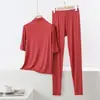 Conjunto de Traje Casual de Modal para Mujer, Conjunto de Dos Piezas Delgado Holgado de Talla Grande para Verano que se Puede Usar Afuera