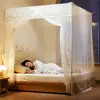 Mosquiteiro Tradicional Doméstico 1,8X 2m com Porta Única para Cama de Casal, Mosquiteiro de Chão Anti-Mosquito com Suporte, Conjunto Completo com Frete Grátis