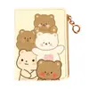 Nova Carteira Feminina Cartoon Urso Anime Fofa com Zíper Curto Porta-Cartões Porta-Moedas Pequeno Fresco
