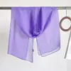 Bufanda Pequeña Larga Estilo Coreano de Verano para Mujer Bufanda de Seda de Color Sólido Delgada Protector Solar de Seda Chifón para Bailar Bufanda Qiaoqi Roja