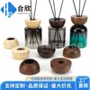 Perfume para Coche de Madera Redonda con Tapa de Madera para Aromaterapia Botella de Vidrio de Madera Maciza para Aromaterapia Tapa de Madera Botella Secundaria Tapa de Madera