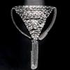 Ropa interior sexy europea y americana con diamantes de imitación para mujer, superbrillante, con incrustaciones de diamantes, multicapa, accesorios de cadena corporal, cadena corporal