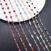 Material de cadena DIY color de dobladillo de 4 mm taladro cadena de mano pendientes pasador cadena para gafas colgante accesorios simples venta al por mayor