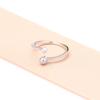 Anillo Sol Nube Diamante Exquisito Apertura Ajustable Perla Imitación Elegante Todo Combinable Anillo Dorado y Plateado Anillo Anillo