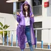 Impermeable Largo, Impermeable con Cordón a Prueba de Viento, Impermeable Abierto a Prueba de Lluvia para Todo el Cuerpo, Impermeable Transparente Engrosado para Adultos y Niños