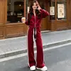 Conjunto de Sudadera y Pantalones de Alta Gama para Mujer, Nuevo Otoño/Invierno Casual a la Moda, Pantalones de Pierna Ancha Adelgazantes con Cintura Ajustada Conjunto Deportivo de Dos Piezas Moderno