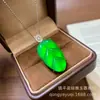 Pingente de Cabacinha de Ágata Violeta Gelo Incrustado com Pedras Preciosas de Prata, Pingente de Colar Feminino de Calcedônia Verde de Alta Qualidade