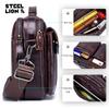 Couro de Leão Velho Couro Masculino Crossbody Bolsa de Negócios Ombro Horizontal Quadrado Top Layer Couro Bolsa Novo Estilo