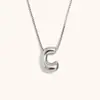 Collar de Diseño de Nicho de Moda Transfronterizo Ins Europeo y Americano Acero Inoxidable Chapado en Oro de 18 Quilates Collar con Letras de Burbuja de Alta Gama para Mujer