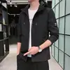 Chaqueta casual para hombre de primavera y otoño, top con capucha versátil de corte ajustado para hombre, abrigo casual elegante y moderno estilo coreano