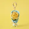 Llavero de Flor de Ganchillo Hecha a Mano Guofeng de 25 Años Hilo Xuefei Segunda Temporada Colgante de Flor de Ganchillo Rosa