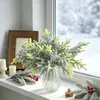 Decorações de ramo de pinho cobertos de neve artificial de Natal transfronteiriças da Amazon, acessórios, layout de cena, plantas verdes artificiais, agulhas de pinheiro