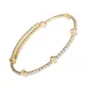 Pulsera Elástica Abierta de Mariposa con Diamantes Completos Estilo Europeo y Americano Transfronteriza, Joyería Sencilla de una Sola Capa Estilo Japonés y Coreano de Moda para Comercio Exterior