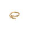 Anillo de serpiente con apertura de diamante completo para mujer, moderno, personalizado, diseño de nicho, ligero, lujoso, estilo frío, anillo de hueso de serpiente.