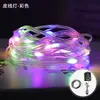 Luces de cadena para ambiente de camping, luces de alambre LED, impermeables para exteriores, luces de bajo voltaje para árboles, luces decorativas intermitentes para exteriores, luces de cadena de cielo estrellado