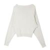 Bie Cool Estilo Elegante Suave y Ceroso Hombros Descubiertos de un Solo Hombro Tejido de Punto para Mujer Otoño Normcore Top de Manga Larga Hombros Descubiertos