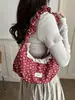 Outono de 2026 Nova Bolsa Feminina com Estampa Floral, Alça de Ombro Plissada, Laço de Renda, Design Artístico, Bolsa de Mão para o Trabalho, Venda por Atacado de Bolsas Femininas