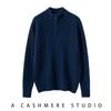 25 Novos Suéteres Femininos de Cashmere Puro para Outono e Inverno com Gola Alta e Zíper, Suéter Espesso de Malha Torcida, Suéter de Cashmere para Usar por Baixo