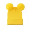 Chapéu de Tricô Espesso e Quente para Outono e Inverno com Logotipo Personalizável, Chapéu de Tricô à Prova de Vento e Resistente ao Frio para Uso Externo com Pompons Duplos