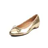 Zapatos versátiles para el día a día con interior de piel de oveja, lazo para aumentar la altura, tacón de cuña medio, punta redonda, piel auténtica, zapatos bajos para mujer, colección otoño 2026