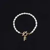 2025 Moda Nueva Transfronteriza Pulsera de Letras Inglesas Cobre Incrustado Circonita Oval Perla de Imitación Pulsera de Perlas al por Mayor